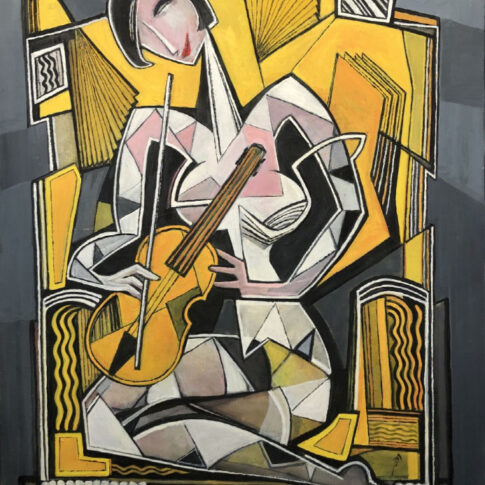 베르나르 휘델레, 아를르끼나드J-11, 90.9x72.7cm, Oil on canvas, 2021, 프랑스