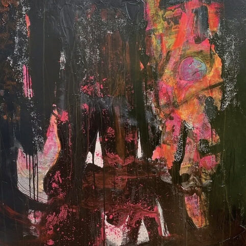 글로리아 케, 서킷 브레이커, 152×122cm, Collage mixed media on canvas, 2021, 싱가포르