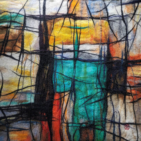 류지원_오늘, 그리고 내일의 소망, 100×100cm, wool felt, 2024