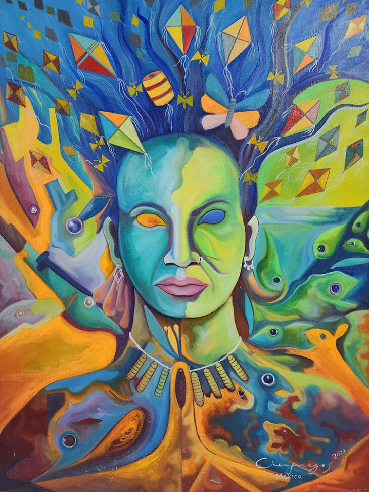 페드로 하비에르 캄포스 가스파르, 라틴 아메리카 여성, The Latin American woman, 60×85cm, Dutch oil on linen, 2023, 멕시코