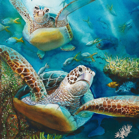 이혜선, Freedom, 45.5x53cm, watercolor on paper, 2021