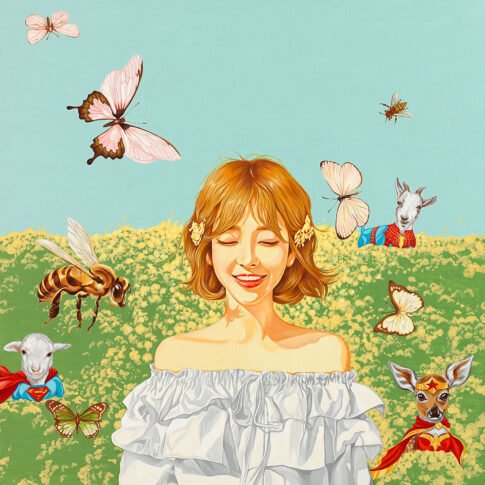 김선희, 이 얼마나 아름다운 세상인가, 130×130cm, oil on canvas, 2023