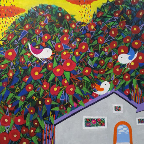 정난주, 행복한 집, 91.0cm×116.8cm, acrylic on canvas, 2024