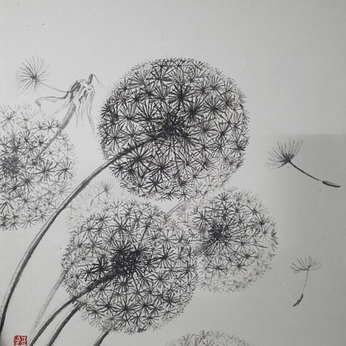 표승은, 기다림, 53x45.5cm, 한지에 수묵담채