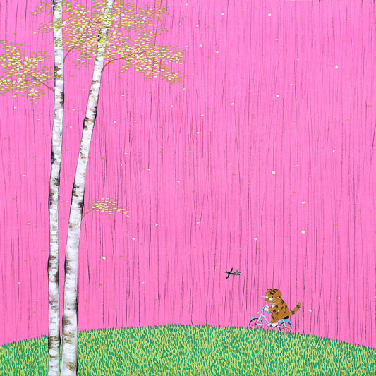 지덕희, 집으로 가는 길, 72.7x60.6cm, 장지, 분채