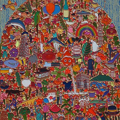 In the garden, acrylic on canvas, 72.7x60.8cm, 2023