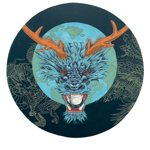 Park Yu Won, Everywhere and nowhere, 45x45cm, Ink and light color, 2024