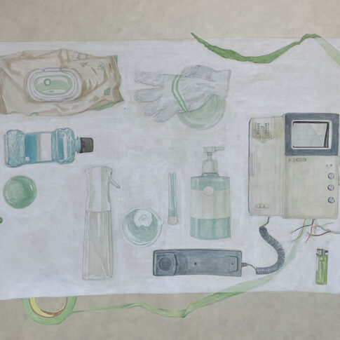 Jang Woogil, Over Lap_rhythm, 72.7 x 90.9cm, powdered pigment on hanji, 2024