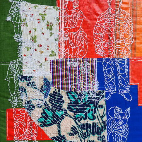 Ma c, Patters, 65×53cm, sewing on vinyl, 2024