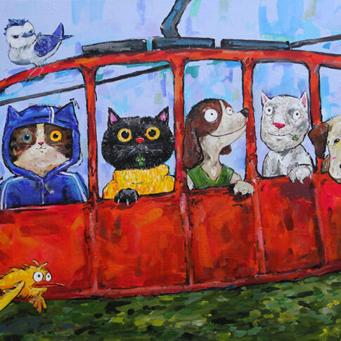 Jungil Park, Family, 80.3×116.7cm, acrylic on canvas, 2024