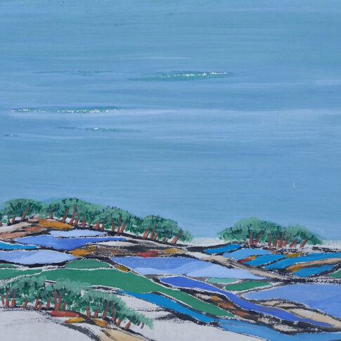 안용욱, 남녘들, 65x50cm, ink and wash bunchaem 2024