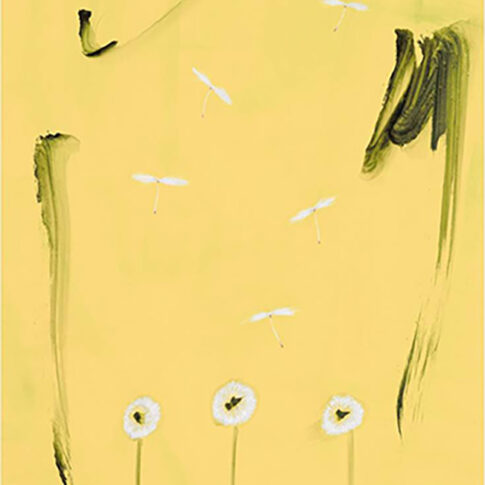 박준수, 공(空) Yellow, 100X65cm, 한지, 수간채색, 2018