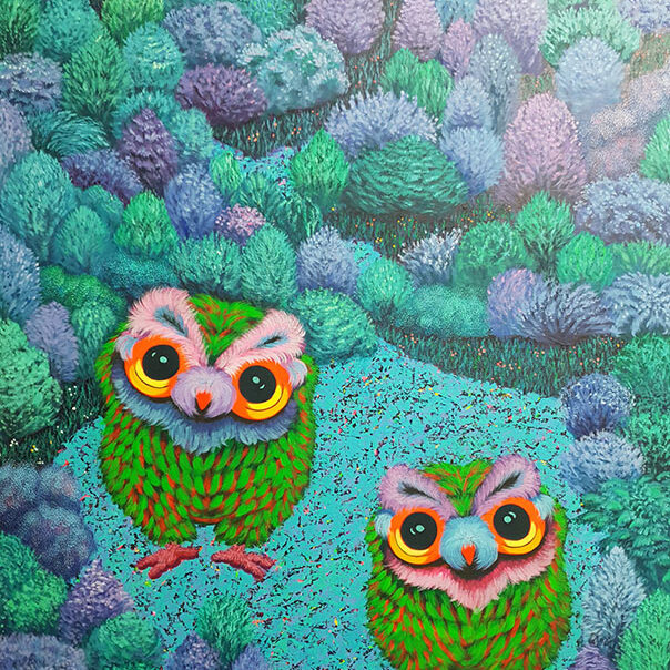 배산빈, 뜻밖의기쁨, 116.8×80.3cm, acrylic gouache on canvas, 2024