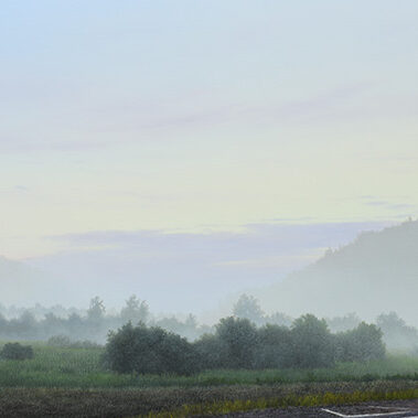 노현우, No.133_AM0210 13° 08.JUL.2019, 55×145cm, oil on canvas, 2023