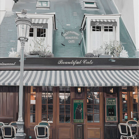 오영화, Beautiful day, Beautiful cats, 116.8×80.3cm, oil on canvas, 2024