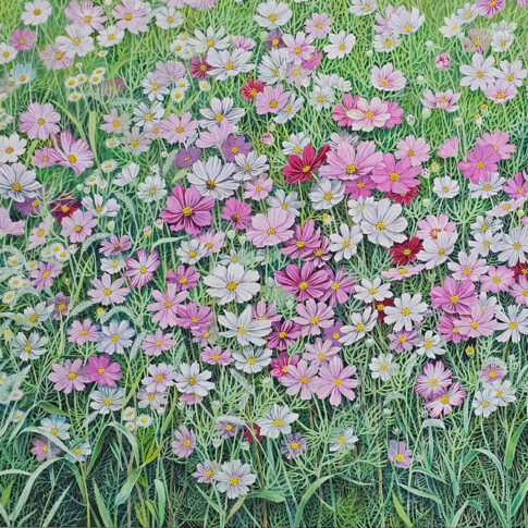 조영희, 바람불어 좋은날, 장지(채색), 162.2×130cm, 2017