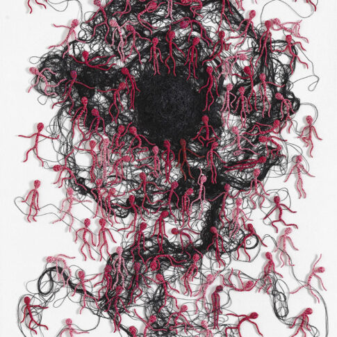 주미희, 공간속의 이야기 (악의 꽃), 30호, 가는실, 가는철사, 2016