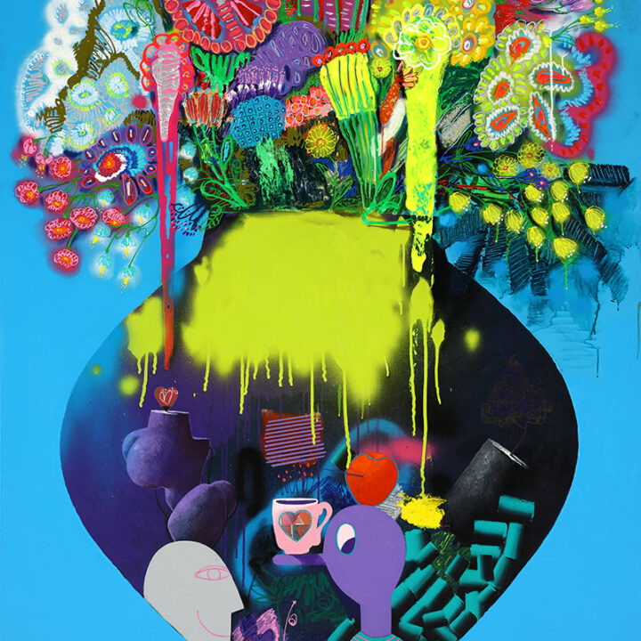 Jinwoo Park, Think memory, 130.3×116.8cm, mixed media, 2024