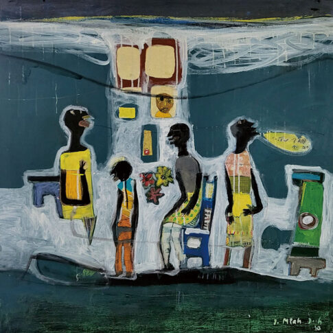 Joel MpahDooh), Untitled, 100x100cm, mixed media on canvas, 2010