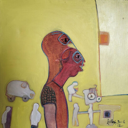 Joel MpahDooh, The inside of me, 90x90cm, mixed media on canvas, 2012