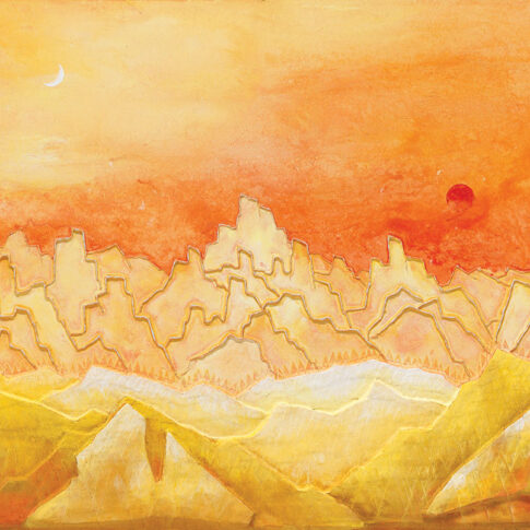 백현호, 꿈을 찿아서, 73×91cm, Korean Powder color on Hanji, 2024