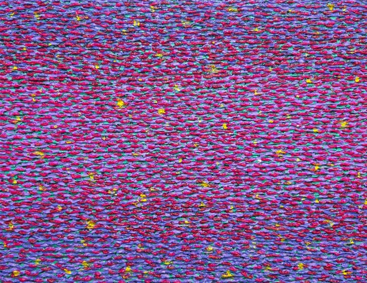 우미경, 꽃잎 물든 바다, 40.9×53.0cm, mixed media on canvas, 2024