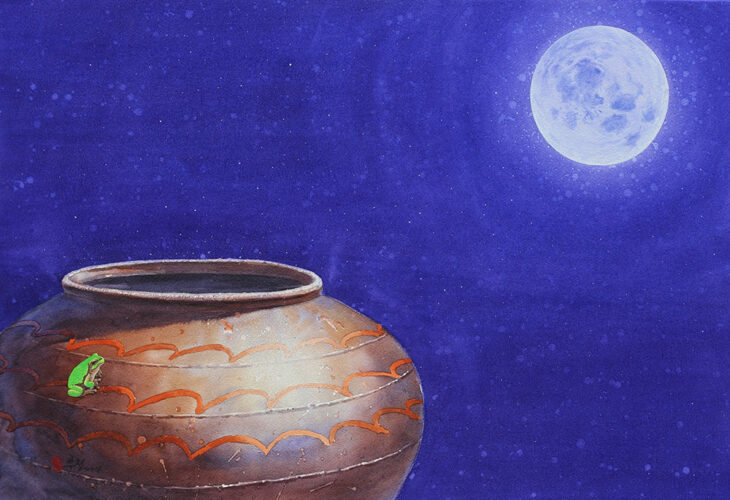 한부철, 시선, 50×73cm, acrylic, watercolor on arches, 2024