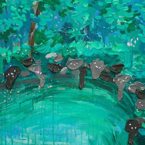 Su Ulim, Manipulated nature 12, 37.9x45.5cm, acrylic, acrylic medium on canvas, 2023