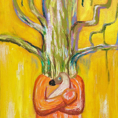 Sim Seyeon, Portrait 5, 40.9x31.8cm, oil and oil pastel on canvas, 2024