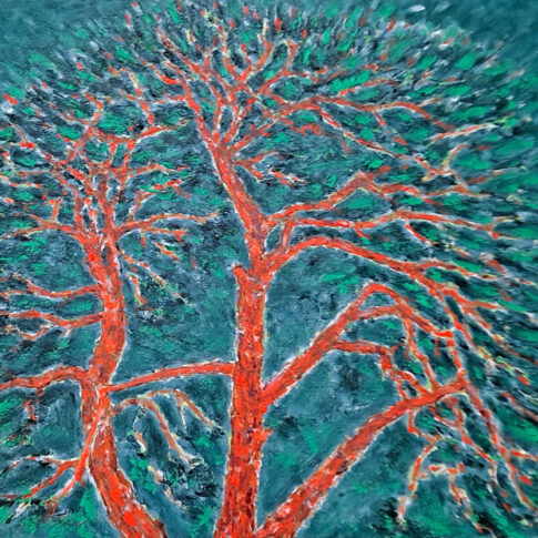 Chul Chung, Flaming stem of light, 91×72cm, oil on canvas, 2024