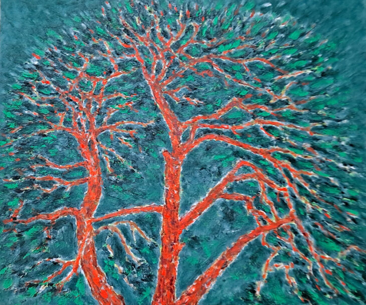 정철, 붉은 빛줄기, 91×72cm, oil on canvas, 2024