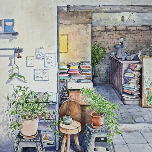 Kyungmin Kim, The seat of chit(ㅊ), 41×31cm, pen·watercolor on paper, 2024