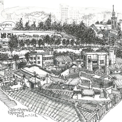 Chaeeun Seo, Youth Balsan Village, 24×34cm, pen·marker on paper, 2024