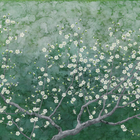 Jang Yongrim, leans obliquely, 100×73cm, a color on korean paper, 2024