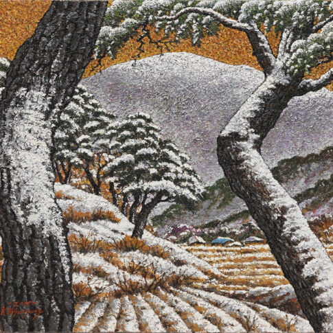Kim Sun joung, Mudeung mountain village, 90×65cm, oil on canvas, 2019