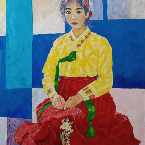 박팔봉, She, 73x61cm, oil on canvas, 2024