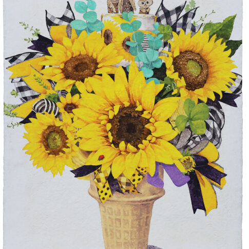 Kim Il Joo, The Present , 45.5x37.9cm, acrylic on korean paper, 2024