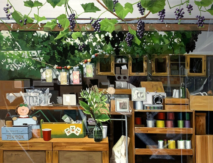 유창숙, 엿보기-머루네, 90.9☓72.7cm, oil on canvas, 2024