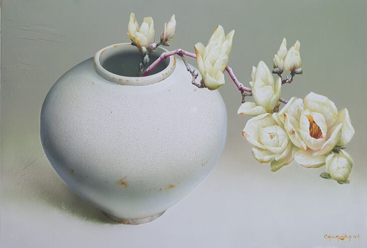 박철환, 목련, 72.7x50cm, acrylic on canvas, 2023