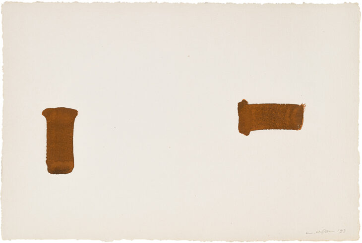 이우환, 조응(Correspondence), 73×110cm, watercolors on paper, 1993