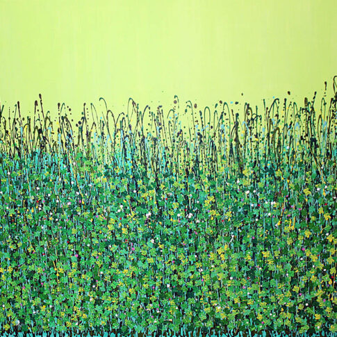 Minji Kim, Lucky flower garden, 130.3×162.2cm, acrylic on canvas, 2024