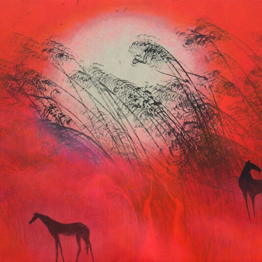 장안순, 유토피아, 35×60cm, ink on Korean paper, 2023