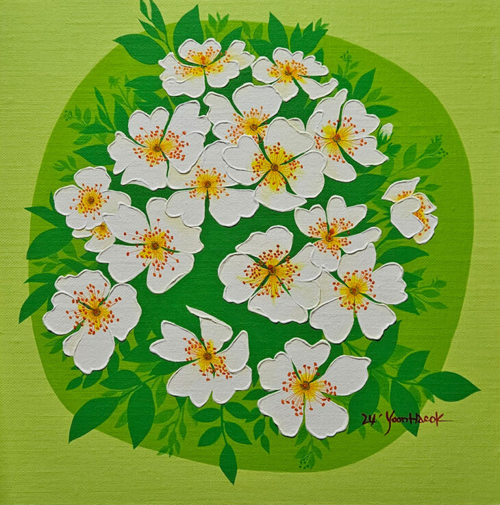 윤해옥, 그리움, 31.8×31.8cm, acrylic on canvas, 2024