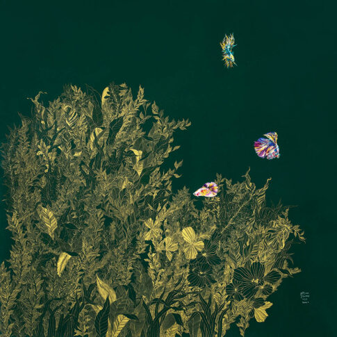 Hyeonjeong Lee, Empty, But Full, 72.7×72.7cm, acrylic and 24k gold, 2021