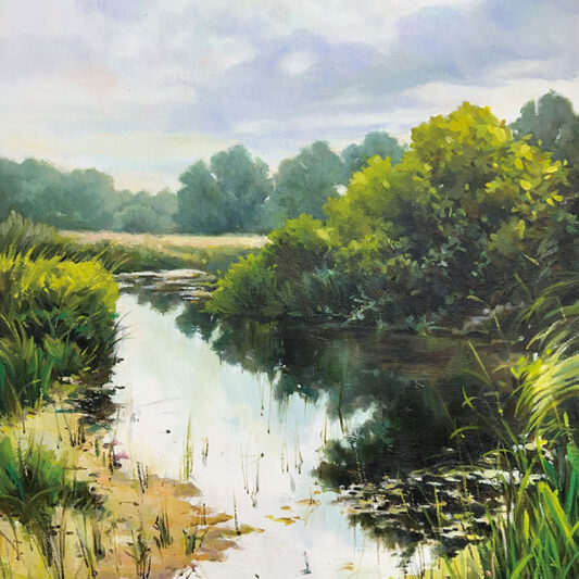 정미희, 초하의 강가, 40.9x53cm, oil on canvas, 2023