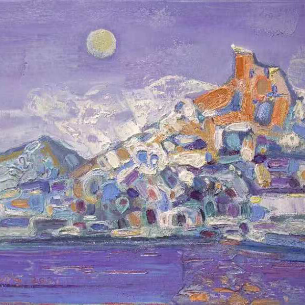 Liang Jian, Holy Mountain-11, 30×40cm, oil on canvas, 2021