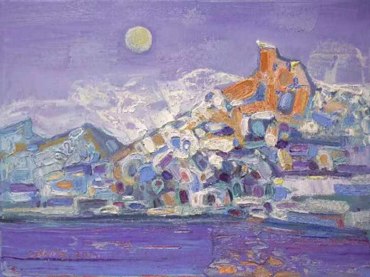 Liang Jian, Holy Mountain-11, 30×40cm, oil on canvas, 2021