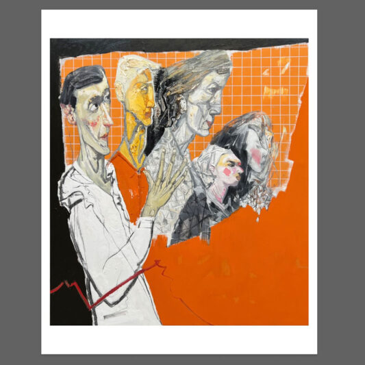 Shang bo, Random, 180×20cm, oil on canvas, 2019