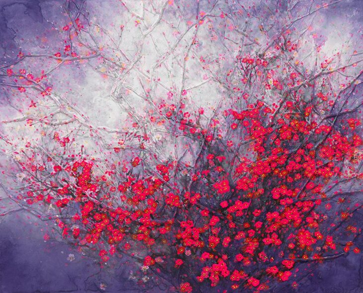 백현호, 봄이다, 97×103cm, powder, ink, 2025