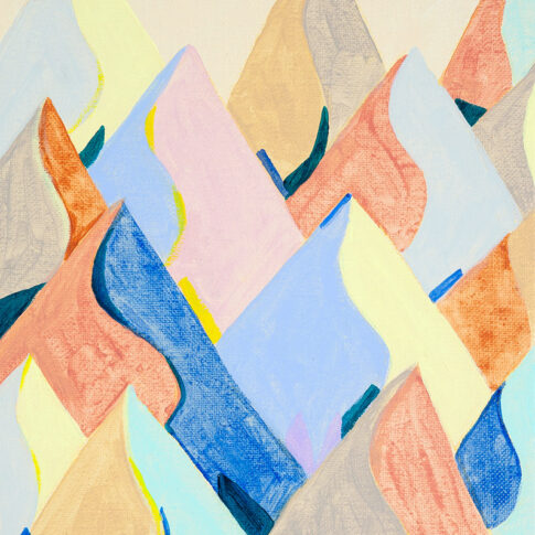 Sookyung Oh, Geo-Pilgrim-Sensory Map8, 22×27cm, acrylic on canvas, 2025